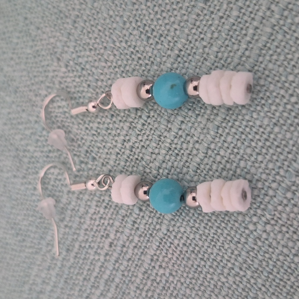 3 Piece SHELL & TURQUOISE JEWELRY SET - Picture 6 of 8